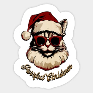 Christmas santa cat Sticker